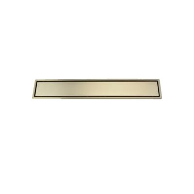 China Modern Brush Gold Floor Drain Hide Long Linear Waste Pipe For Hotel Bathroom Kitchen Floor Black for sale