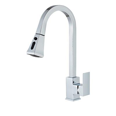 China Thermostatic Faucets Kitchen Faucet Pull Out Black Cold And Hot Kitchen Faucet Mixer With Flexible Hose for sale