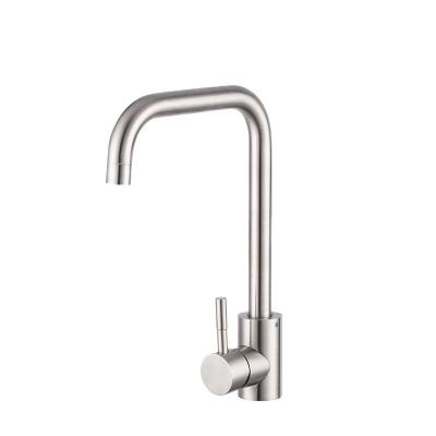 China Sense Faucets Stainless Steel Kitchen Faucet Brushed Swivel Basin Process Faucet 360 Degree Rotation Hot Cold Water Mixers for sale