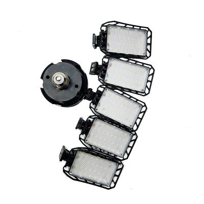 China Super Bright Garage Light Folding Deformation LED Panel Warehouse 150W 5 Leaf High Bay Light for Parking Shop Gym Workshop Indoor Studio for sale