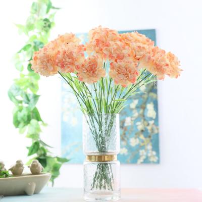 China High simulation 8cm diameter stem carnation artificial flowers mothers day eco-friendly silk simple gift wholesale for sale