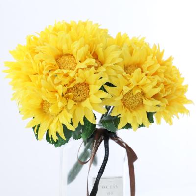 China New Selling Eco-friendly 10pcs Per Bunch Artificial Sunflower Bouquet Wedding Party Home Event Decorative Artificial Flowers Bunch for sale