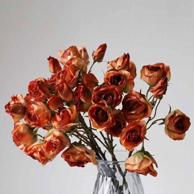 China Eco-friendly Price 7 Large Heads Artificial Flowers Many Colors Flower Bouquet Home Or Hotel Decoration Silk Rose Bouquet for sale