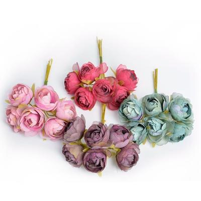 China Latest Arrival Eco-Friendly Little Chefs 3.5 Cm Cake Rose Artificial Flower DIY Wreath Flowers Flowers Wedding Decoration for sale