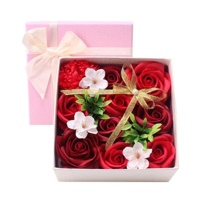 China Factory Sale Small Box Eco-friendly Artificial Flower Set Soap Roses Creative Wedding Gifts For Guests for sale