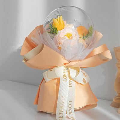 China Eco-friendly amazon top sale flower bouquet in balloon for birthday teacher's day gift valentine balloon with flowers for sale