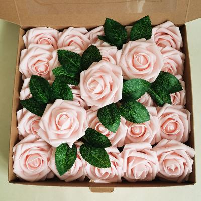 China Bulk Sale Eco-Friendly Low Price Artificial Foam Roses 25pcs In One Box DIY Flowers For Decoration Wedding Artificial for sale