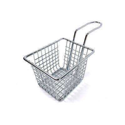 China Mini Square Mesh Net Fryer Viable Sieve Fish Frying Basket French Restaurant Deep Fryer Basket for sale