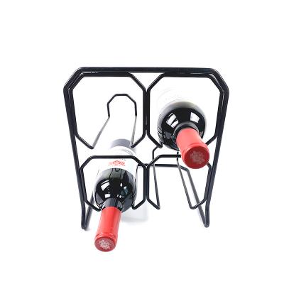 China Wireware Factory Viable Free Hanging Kitchen Countertop Metal Honeycomb Wine Rack Black Wine Rack for sale