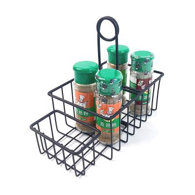 China Sustainable Wholesale Kitchen Use Wire Rack Spice Rack Seasoning Bottle Storage Rack for sale