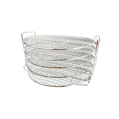 China 304 Stainless Steel Disposable Dehydrator Drying Cooling Stackable Circular Rack 5 Round Round Cooking Rack for sale