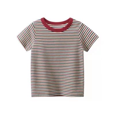 China Viscose Children's 100% Cotton Hemp/Polyester Sweat-absorbent T-shirt Children's T-Shirt for sale