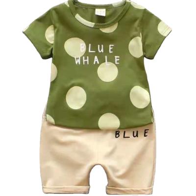 China Summer cute children's short-sleeved shorts set cotton T-shirt men's and women's new baby small children's clothing wholesale for sale