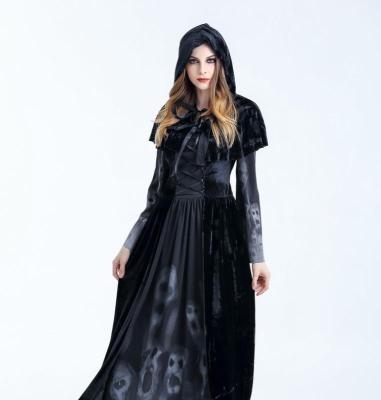 China Sets Halloween adult female god of death dress, horror skull vampire cosplay costume, bar ds stage costume for sale