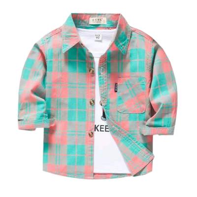 China Fashion children's straight hair factory anti-pilling plaid shirt summer children's clothing for sale