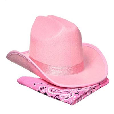 China New Carnival High Quality Wholesale Ladies Cowgirl Costume Pink Hat Costume Cowboy Hats for sale