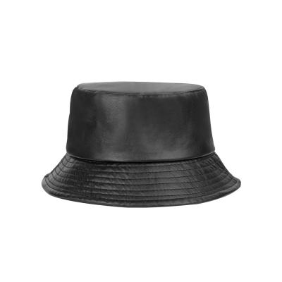 China Soft Touch Feeling Wholesale Designer Mens Cool Girls White Mens Cool Girls Bucket Hat Plain Washed PU Leather Fisherman Bucket Hats for sale