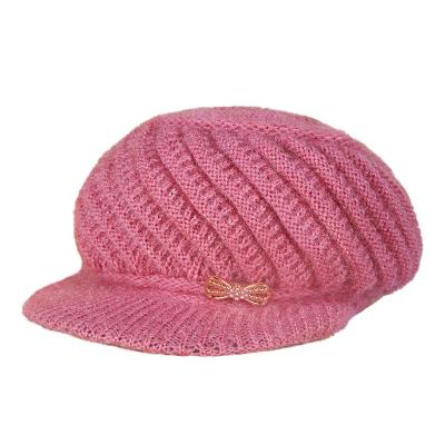 China 2021 COMMON Stylish Multicolor Vintage Keep Warm Women Girls Old Ladies Snowy Winter Caps Plush Knitted Hats for sale