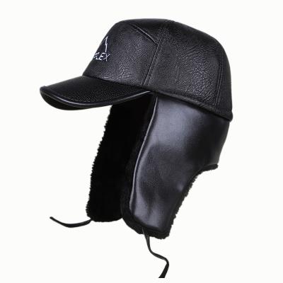 China breathable & Winter Hunting Ski Winter Hunting 5 Panel Plush Waterproof Warm Plush Leather Earflaps Trucker Trucker Hat for sale