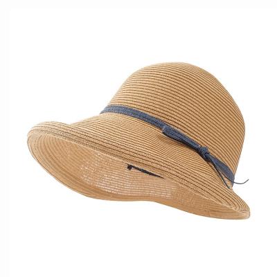 China Korean Holiday Women Summer Beach Sun Ladies Wide Brim Straw Hat Imported Character Handmade Material for sale