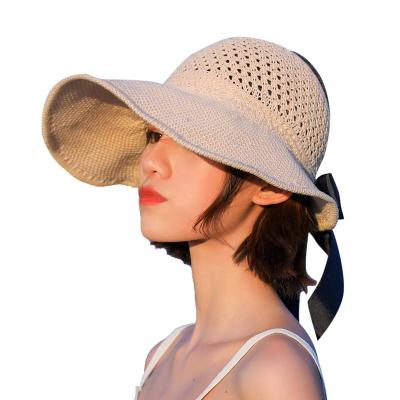 China High Quality Foldable Sun Protection Sombrero Summer Character Women Straw Hat Adjustable Empty Top Wide Brim Sun Hat for sale