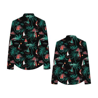 China Anti-pilling Digital Printing Shirt Hot Sale Fashion Custom Style Long Sleeve Hawaiian Casual Men's Shirts for sale