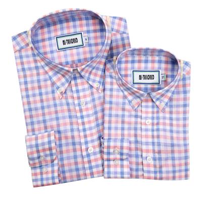 China High Quality Anti-pilling Organic Cotton Classic Checked Long Sleeve Plus Size Mens Shirts for sale