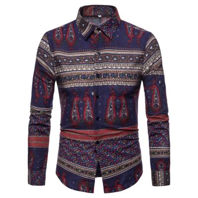 China Anti Pilling Long Sleeve Mens Shirt Latest Design Shirt Floral Custom Cotton Shirts For Men for sale