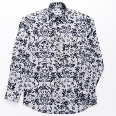 China Anti-pilling Men's Printing Shirt Long Sleeve Lapel Flower Autumn Shirt New for sale