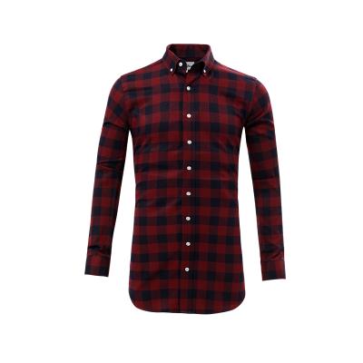 China Hot Checked Anti-Wrinkle Long Sleeve Anti-Pilling Mens Shirts Flannel Brushed Office Garment for sale