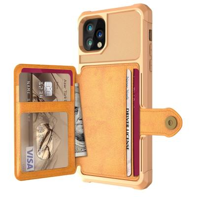 China New Multifunctional High-grade Leather Shockproof Cell Phone Back Cover Mobile Phone Protective Case for sale