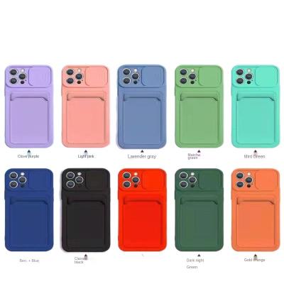 China Shockproof suitable for Apple12Sliding window card holder phone caseXSMAXSilicone cardXRAll inclusiveiPhone11proProtective sleeve for sale