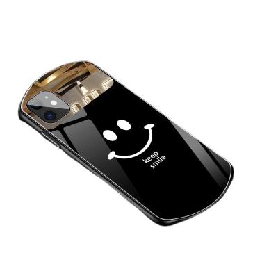 China Shockproof applicable fashion oval mirror12National mirror tempered glassxSmiley phone caseiphonexrPhone case for sale