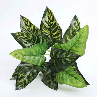 China 12 Artificial Plants Environmental Friendly Fern Grass Leaves Taro Leaves Decoration Leaf Turtle Plastic Plastic Heads For Home Garden for sale