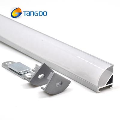 China LED lighting magnetic plate led aluminum profile for led strips, 45 degree corner mounted shelf aluminum extrusion profile from market for sale