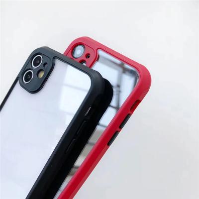 China Factory Wholesale Full Transparent TPU+PC Shockproof Proetction For Phones X_78 PLUS 11 12 pro Max Silicone Case for sale