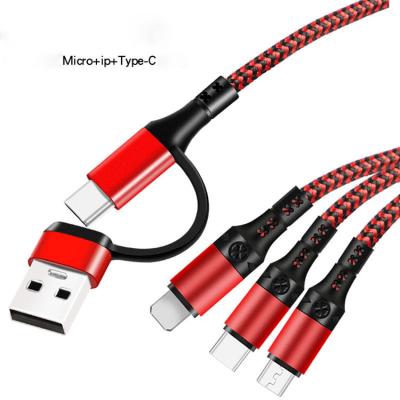 China High Speed ​​Charging 5 In 1 Type C And USB Port Cable USB C And Micro And 1.2M Fast Charging 3A USB Adapter Data Cable Ignition For All Smartphone for sale