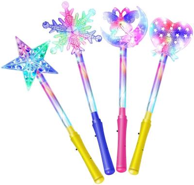 China Magic Wand Promotional Gift LED Light Up Frozen Snowflake Magic Wand Toy For Kids for sale