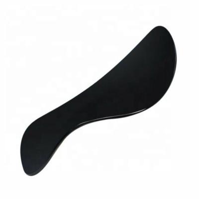 China High Quality Black Body Buffalo Horn Gua Sha Scraping Board Massage Tool With S Shape for sale