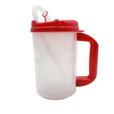 China Sustainable Medical Plastic Insulated Cup Clear Insulated Jug With Straw for sale