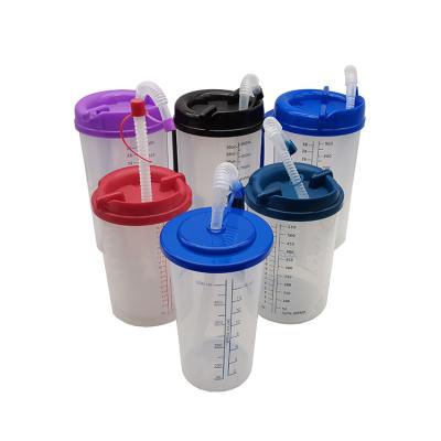 China Double-Wall Insulation 32 Oz Water Measuring Tracking Plastic Double Wall Insulated Hospital Water Drink Cup for sale