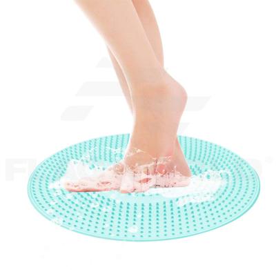 China Viable Non-slip Mat Silicone Lazy Wash Feet Bathroom Mat Lazy Wash Feet Bath Pearl Massage Pad for sale