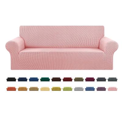 China Modern Custom Solid Color Pink Living Room Decoration Kids Dogs Stretch Couch Sofa Cover For Three-Seat for sale