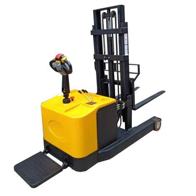 China cheap high quality self reach fork stacker pallet walkie stacker electric loading forklift from hotels china for sale