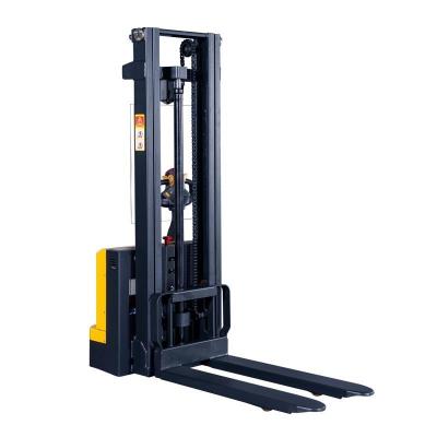 China Hotels Chinese Rough Pallet Stacker Freestanding Lifting Platform Electric Stacker with Option Ladder for sale