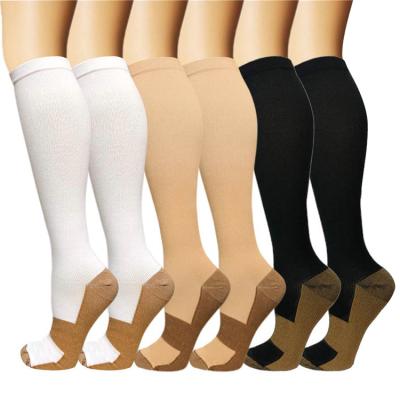 China Wholesale Copper Women QUICK DRY 20-30mmhg Healthy Compression Medical Men Bangs Best Sports Medical For Flight Running Travel for sale