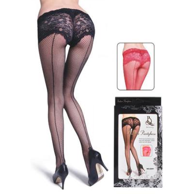 China Back Vertical Line Sexy Net Stockings Cstome Summer Lace Panties Antibacterial Elegant Pantyhose Wholesale for sale