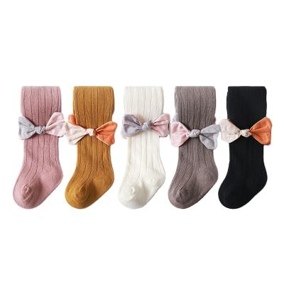 China New Arrival Breathable Wholesale Spring Children Soft Princess Wild Bow With Cute Baby Pantyhose Dance Leg Warmers for sale