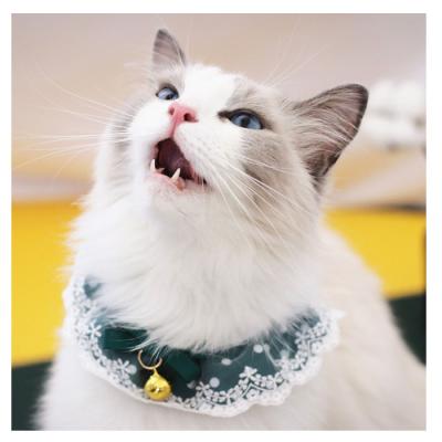 China Viable Wholesale Puppy Clothes Bow Floral Pet Supplies Cute Cat Sweet Princess Lace Pet Bib for sale