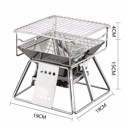 China Portable Cloth Stainless Steel Barbecue Grill Oven Set For Outdoor Bbq Grill Small BBQ Outdoor Camping for sale